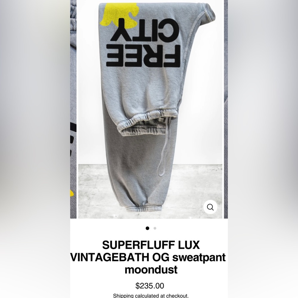 SUPERFLUFF LUX VINTAGEBATH OG sweatpant - moondust